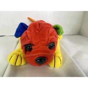 Kipp Bulldog Puppy Dog Plush Multicolor Red Yellow Stuffed Animal Toy Vintage